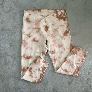 PINK Cotton High-Waist V Crossover Leggings Full Length Blue Tye Dye‎ Size XXL